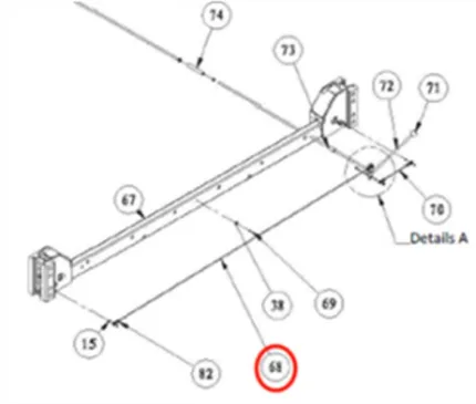 Шток #68 L=2460 4440J NORDBERG TT7035-500-02